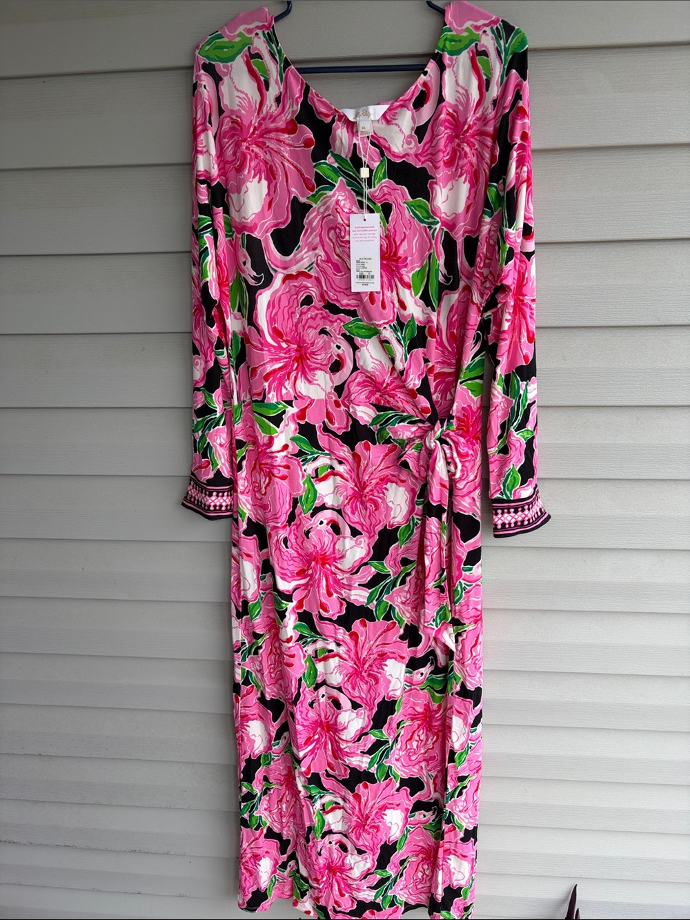 NWT Lily Pulitzer Pink Floral Wrap-Style Maxi Dress